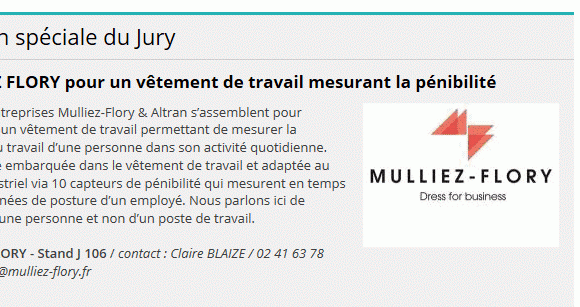 Un vêtement de travail mesurant la pénibilité